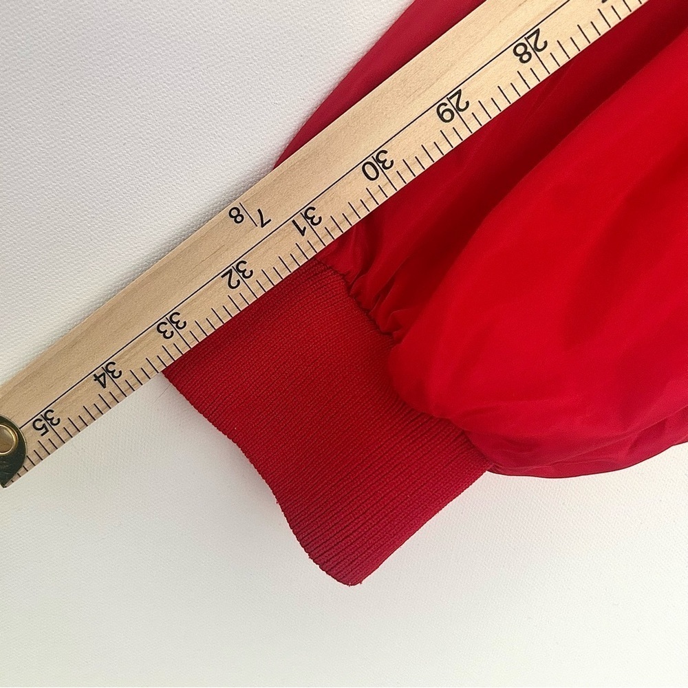 Red Snap Nylon Jacket Sporty Pullover Vintage Windbreaker Coat Primary Size XXL - Picture 13 of 15